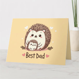 Carte Jolie Hérisson Meilleur papa Cadeau de la Fête du
