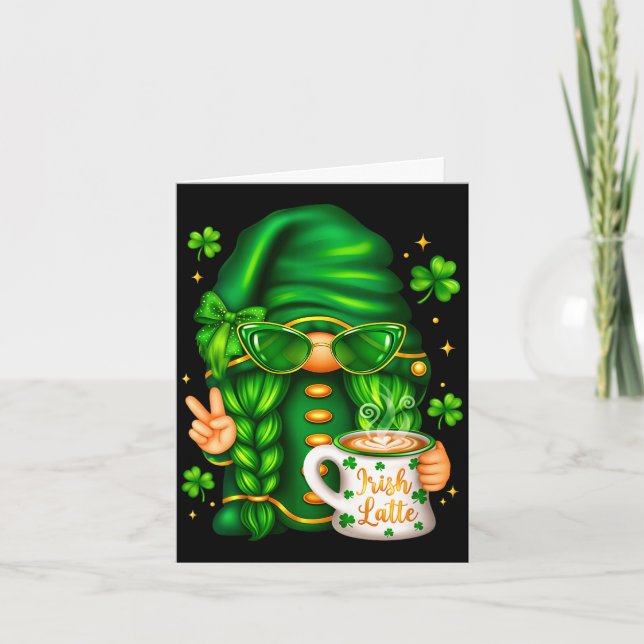 Carte Jolie journée de la Saint-Patrick pour femmes gnom (Devant)