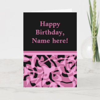 Carte Jolie lavande et anniversaire noir