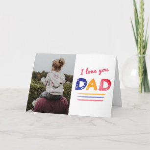 Carte Jolie lettre Papa Love you Photo de Papa 