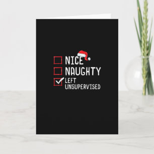 Carte Jolie liste de Noël méchante laissée sans surveill