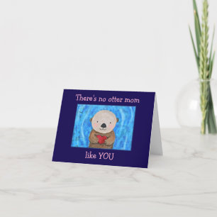 Carte Jolie loutre drôle Message personnalisé facile Fêt