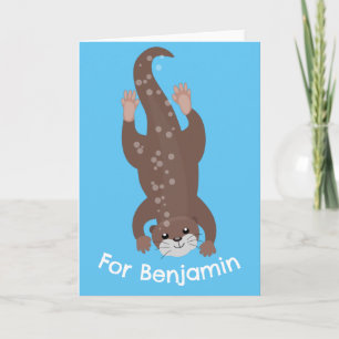 Carte Jolie loutre personnalisées dessin animé anniversa