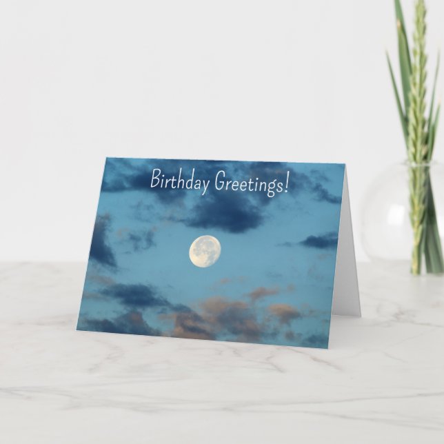 Carte Jolie Lune et nuages Sky Birthday Card (Devant)