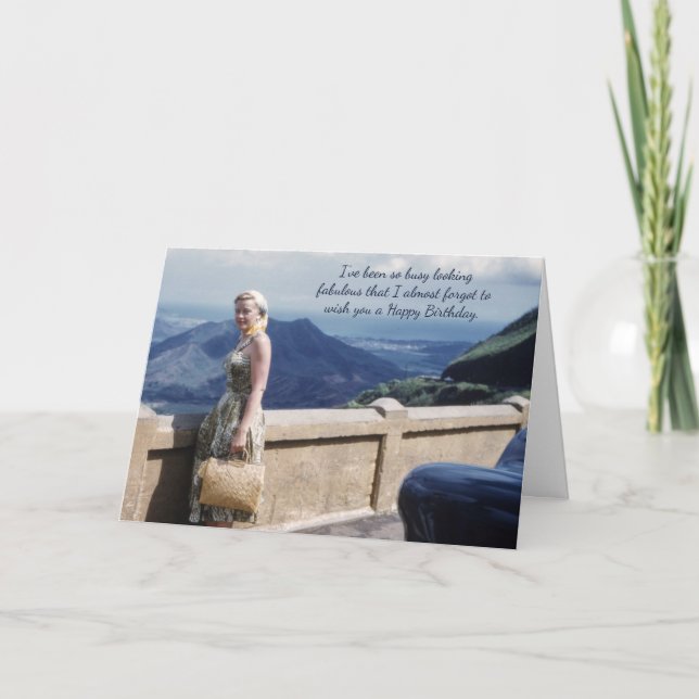 Carte Jolie Madame Retro d'humour fabuleux (Devant)