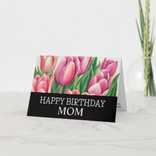 Carte Jolie maman Anniversaire Chic Aquarelle Tulip Flor