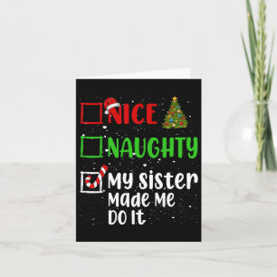 Carte Jolie Mille Fille Ma Soeur M'A Fait Le Faire Noël
