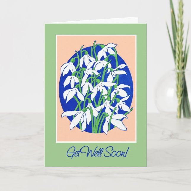 Carte Jolie neige sur Blue Get Well Bientôt (Devant)