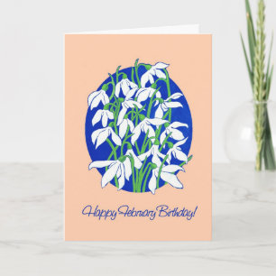 Carte Jolie neige tombe sur le bleu pour un anniversaire