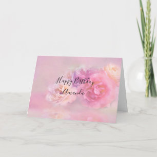 Carte Jolie oeillets rose et blanc Photographie Annivers