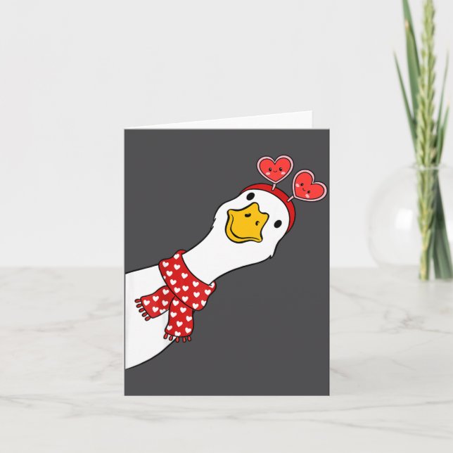 Carte Jolie Oie Xoxo Sois Mienne Joyeuse Saint-Valentin  (Devant)