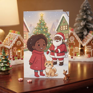 Carte Jolie page de coloriage de Noël pour enfants d'ani