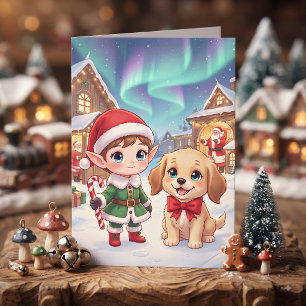 Carte Jolie page de coloriage de Noël pour enfants d'ani
