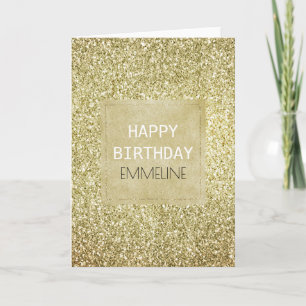 Carte Jolie Parties scintillant dorée Anniversaire