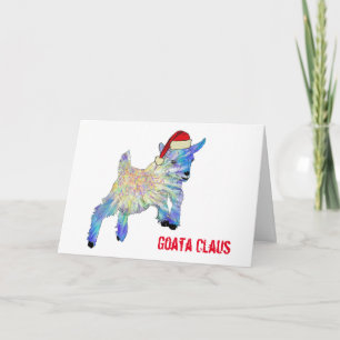 Carte Jolie Père Noël Baby Chèvre