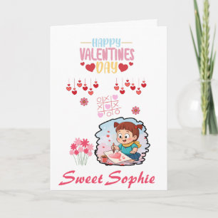 Carte Jolie petite artiste pour la Saint-Valentin pour e