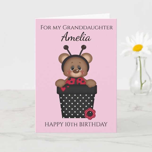 Carte Jolie petite-fille Ladybug fille anniversaire (Petite plante)