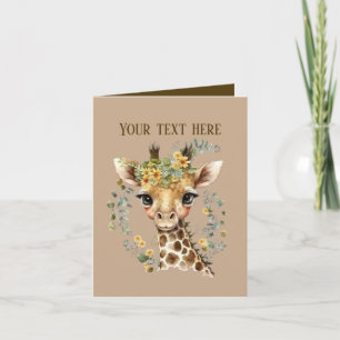 Carte Jolie petite girafe ajouter du texte n'importe que
