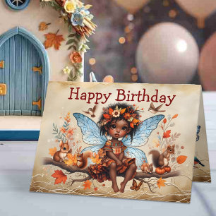 Carte Jolie Petite Princesse Fée Africaine Joyeux Annive