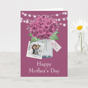 Carte Jolie photo florale rose Joyeuse fête des Mères