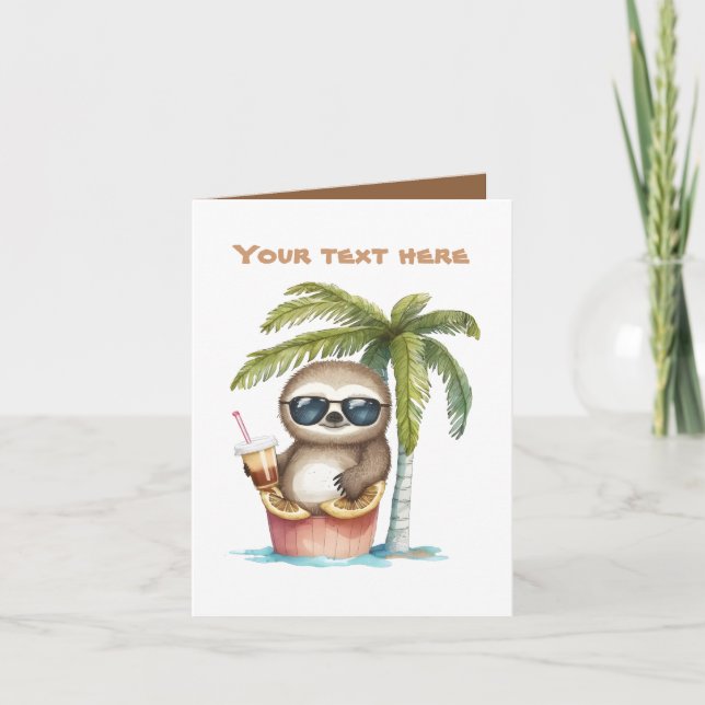 Carte Jolie plage paresse ajouter du texte (Devant)