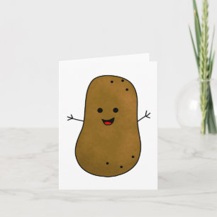 Carte Jolie pomme de terre de dessin animé marron généri