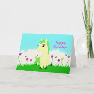 Carte Jolie Pony Girl's Birthday Card
