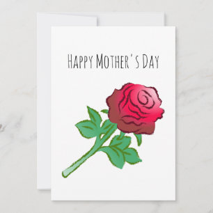 Carte Jolie Rose Rouge