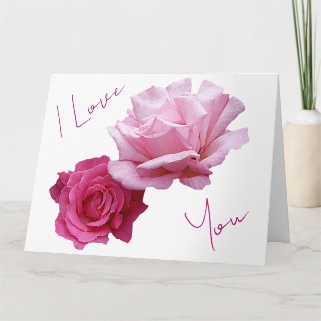 Carte Jolie roses roses roses Valentine amour belle flor (Devant)