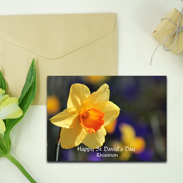 Carte Jolie Saint David's Day Daffodil personnalisé (Créateur téléchargé)