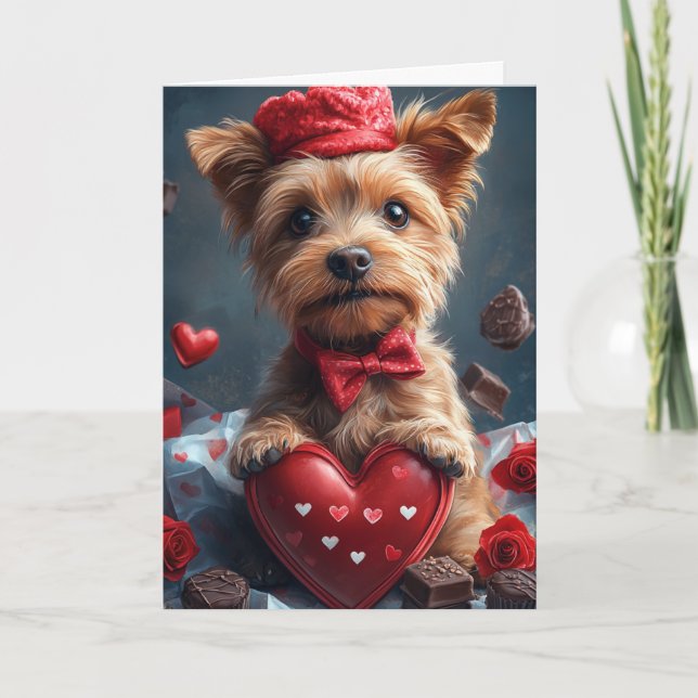 Carte Jolie Saint-Valentin Terrier Australien (Devant)