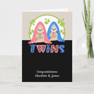 Carte Jolie Sloth Garçon Et Fille Nouvel Enfants Twin