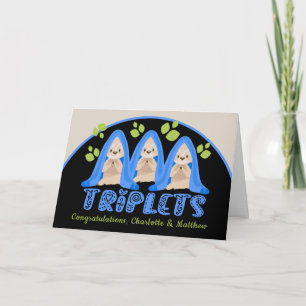 Carte Jolie Sloth Trois Garçons Nouveau Triplet Baby
