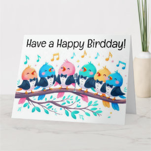 Carte Jolie Songbirds Belting out a Very Happy Birdday!