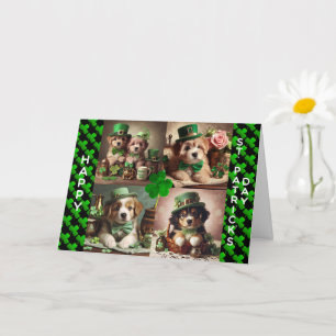 Carte Jolie St Patrick's Day pour les chiots irlandais