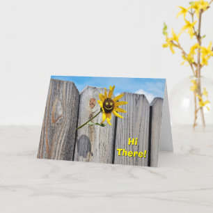 Carte Jolie tournesol à travers la clôture Anniversaire
