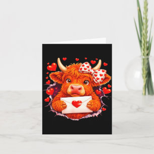 Carte Jolie vache des Highlands de la Saint-Valentin ave