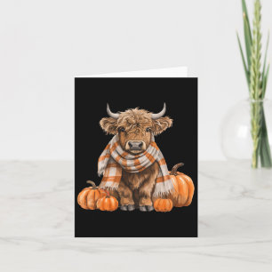 Carte Jolie vache écossaise automne cosy citrouille west