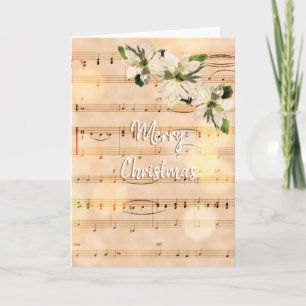 Carte Jolie Vintage Partition Musique Joyeux Noël