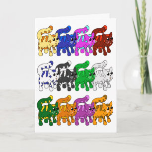 Carte Jolie Xmas Kitten Chat Lignes Motif