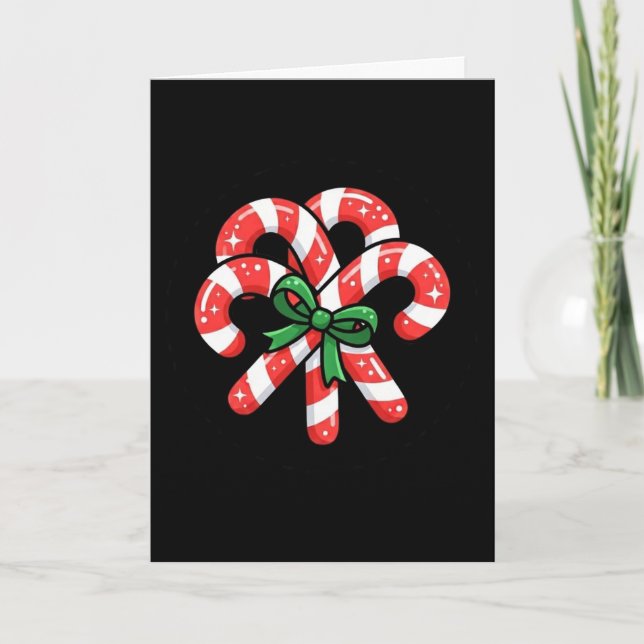 Carte Jolies Canes de Noël Ornement (Devant)