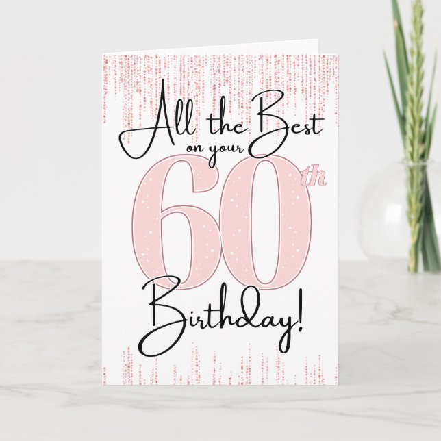 Carte Jolies en Rose pour les 60 ans (Devant)