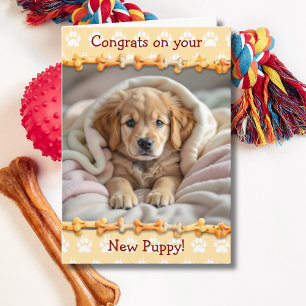 Carte Jolies Félicitations pour votre nouveau chiot 