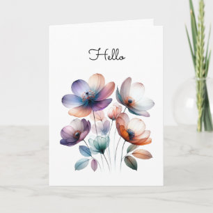 Carte Jolies fleurs aquarelle Illustration Salutation