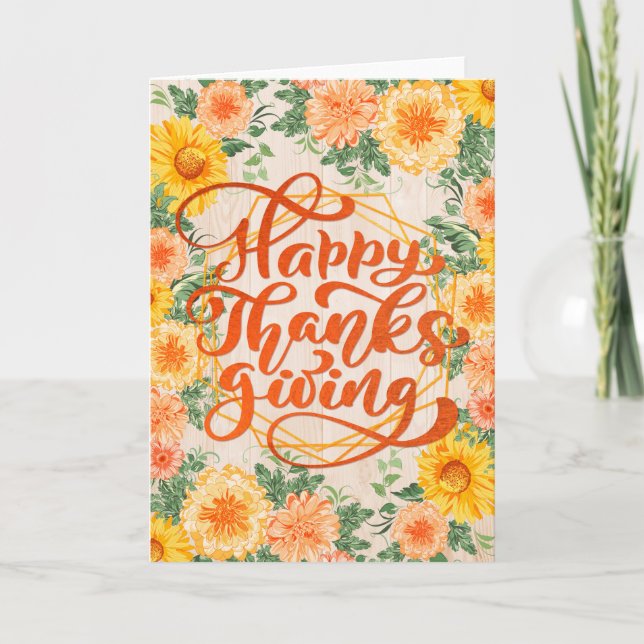 Carte Jolies fleurs d'automne - Bon thanksgiving (Devant)