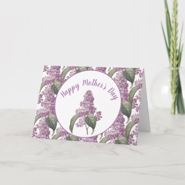 Carte Jolies fleurs de lilas Fête des mères (Devant)