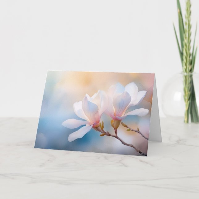 Carte Jolies fleurs de Magnolia (Devant)