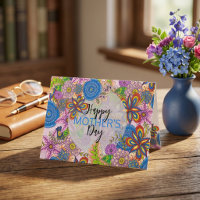 Jolies fleurs gribouillées pour la fête des mères