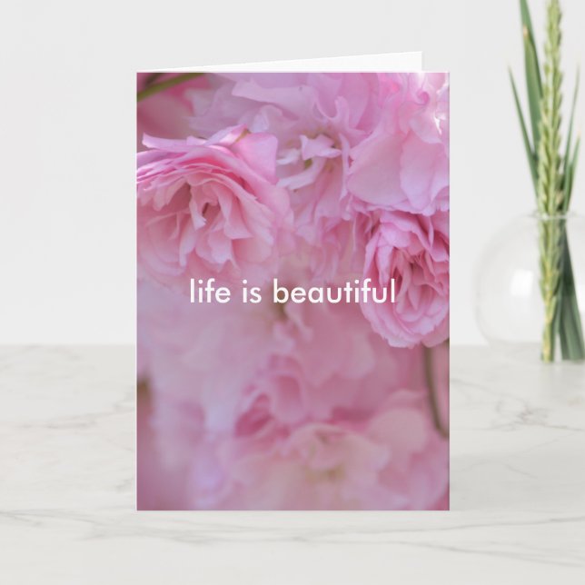 Carte Jolies Fleurs Roses (Devant)