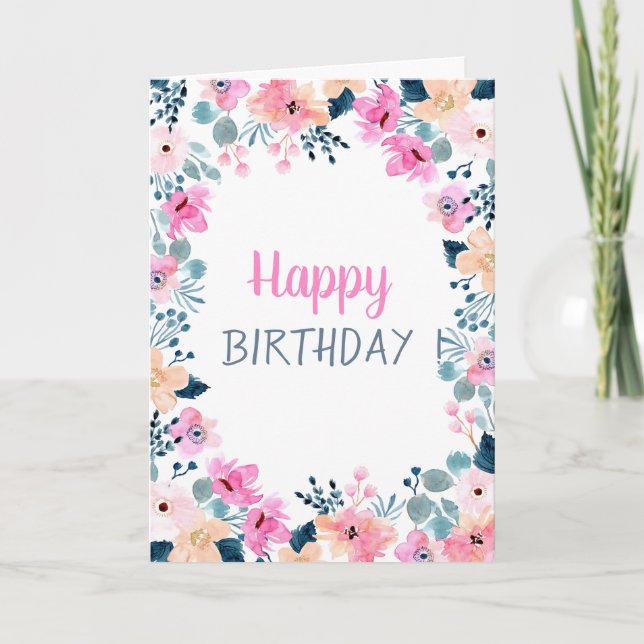 Carte Jolies Fleurs Roses de Jardin (Devant)